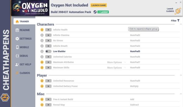 oxygen not included trainer download